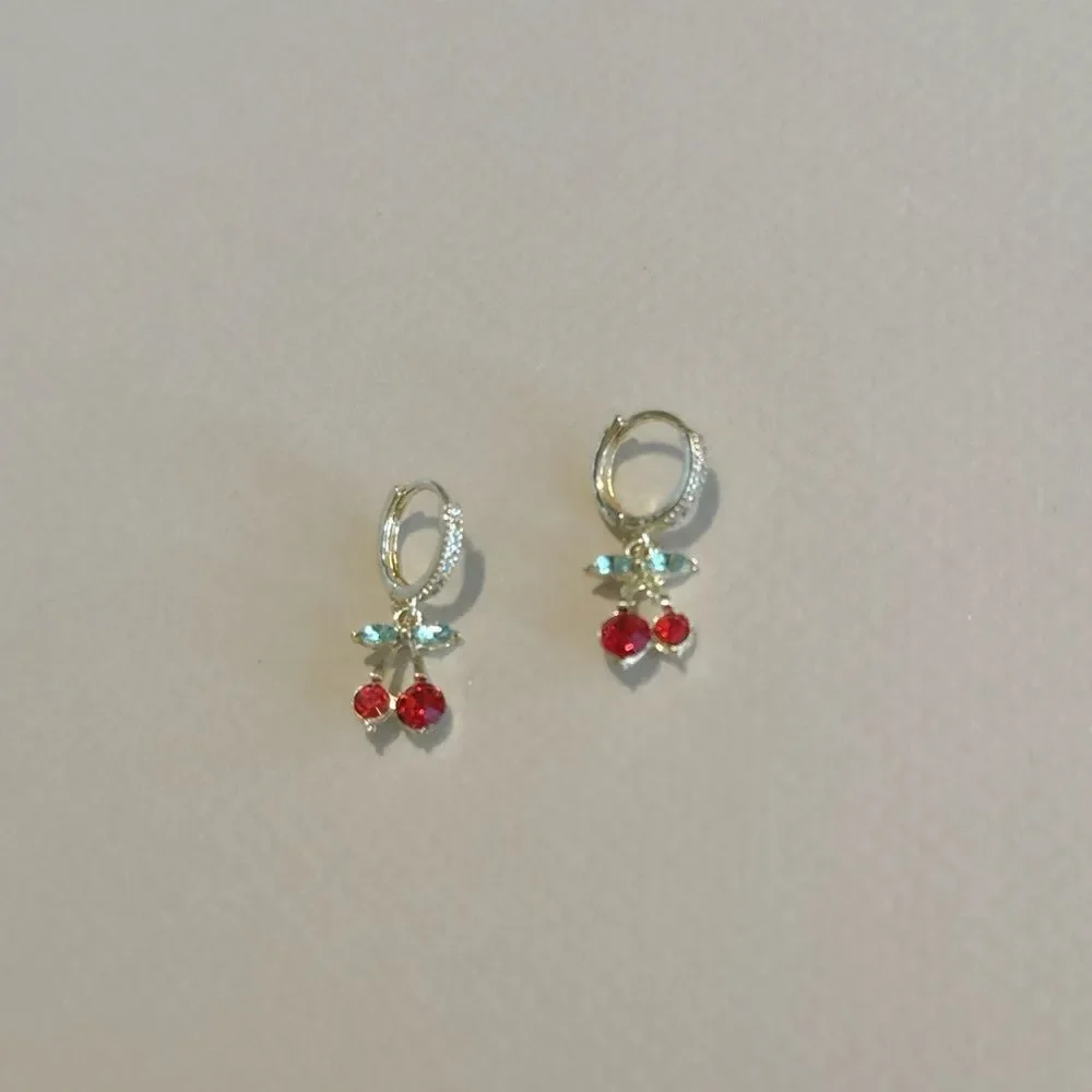 Cherry hoop Earrings S881